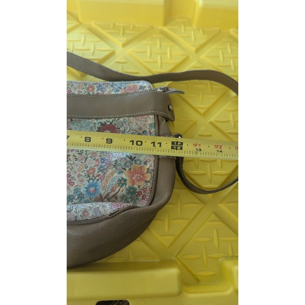Charles Klein Vintage Floral Crossbody Bag‎ Brown Made in Italy Tapestry Print